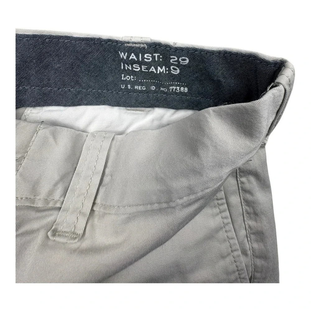 J.Crew Stretch Chino‎ Shorts Mens 29 Light Stone Gray Flat Front 9